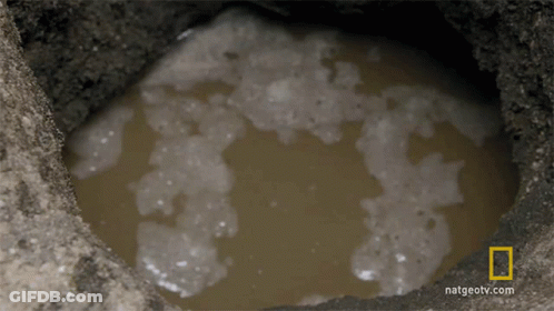 A Hole In The Ground With A National Geographic Logo GIF