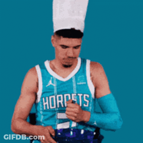 A Hornets Player Is Wearing A Chef Hat GIF