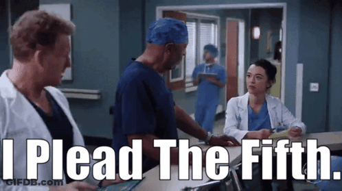 A Hospital Scene With The Words I Plead The Fifth Written On The Bottom GIF