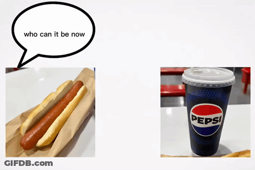 A Hot Dog Next To A Pepsi Cup And A Saxophone GIF