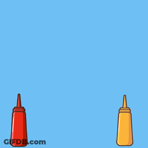 A Hot Dog On A Plate With A Bottle Of Ketchup Next To It And The Word National On The Bottom GIF