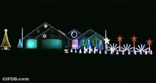 A House With A Lot Of Lights On It GIF
