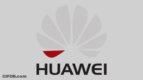 A Huawei Logo On A Grey Background With A Red Circle GIF