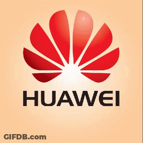 A Huawei Logo With #Imwithhuawei Written Underneath It GIF