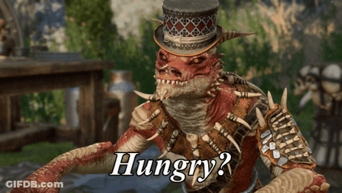 Hungry Monster With Top Hat GIF