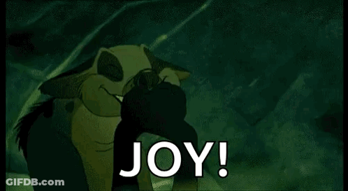 A Hyena From The Lion King Is Smiling And Saying Joy ! GIF