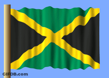 A Jamaican Flag Is Flying In The Wind GIF