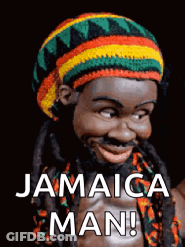 A Jamaican Man With Dreadlocks And A Knitted Hat GIF
