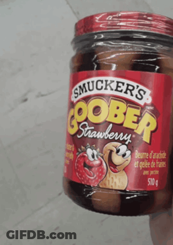 A Jar Of Smucker 'S Goober Strawberry GIF