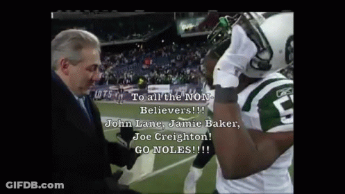 A Jets Football Player Is Being Interviewed By A Reporter GIF