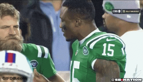 A Jets Player With The Number 15 On His Jersey GIF