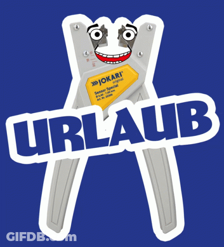 A Jokari Brand Wire Stripping Tool With A Face On It GIF