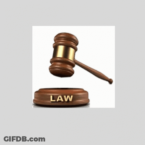A Judge 'S Gavel With The Word Law Written On It GIF