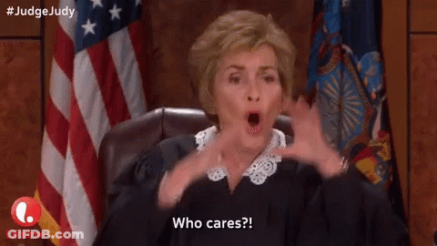 A Judge Says I Don 'T Care In Front Of A Lifetime Logo GIF