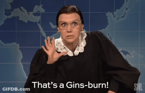 A Judge Says That 'S A Gins-Burn On Snl GIF