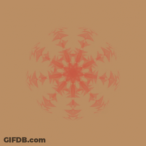 A Kaleidoscope Of Blue And Brown Circles On A Tan Background GIF