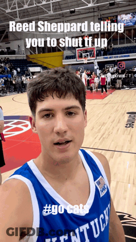 A Kentucky Basketball Player Says Reed Sheppard Telling You To Shut Up GIF
