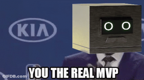 A Kia Logo Is Behind A Man In A Suit GIF