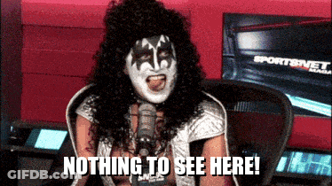 A Kiss Singer Says Nothing To See Here In Front Of A Sportsnet Logo GIF