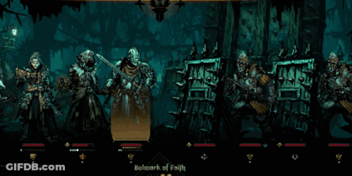 A Knight In Armor Is Holding A Sword GIF