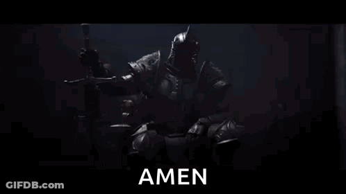 A Knight Is Sitting On A Throne Holding A Sword In Front Of A Group Of Soldiers . GIF