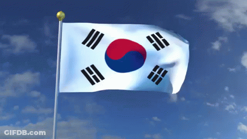 A Korean Flag Is Waving In The Wind GIF
