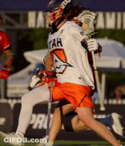 A Lacrosse Player With Utah On His Shirt GIF
