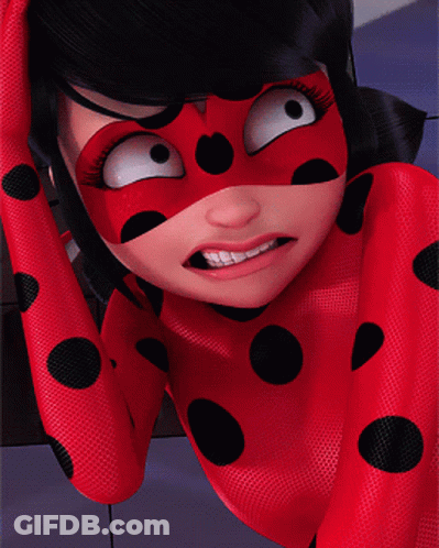 A Ladybug Is Making A Funny Face With Her Hand On Her Head GIF