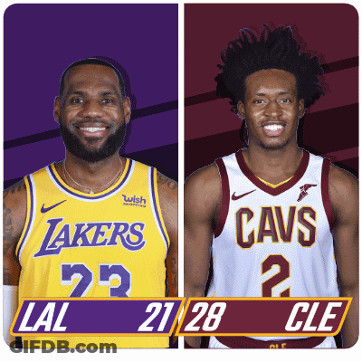 A Lakers Player And A Cavs Player Are Shown GIF
