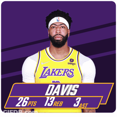 A Lakers Player Named Davis Has 26 Points And 13 Reb GIF