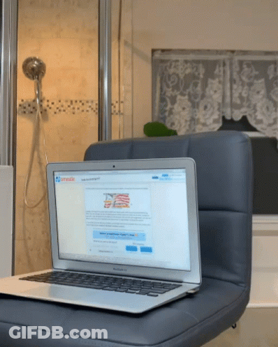 A Laptop Is Open To A Website That Says Omegle GIF