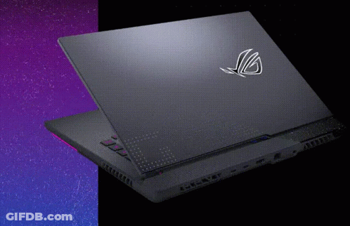A Laptop That Has The Letter G On The Back GIF