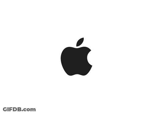A Laptop With An Apple Logo On It GIF