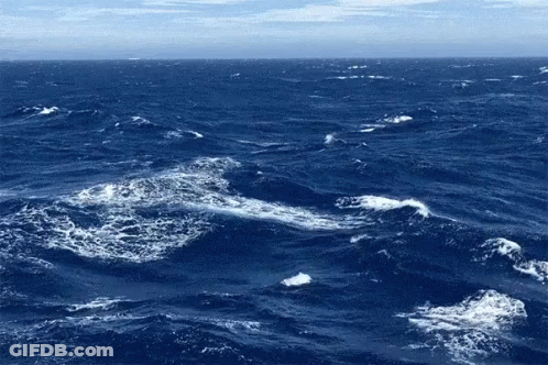 Large Water Body With Waves And Foam GIF