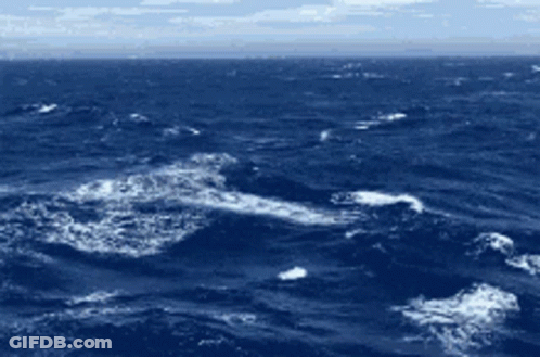 Large Water Body With Waves And Foam GIF