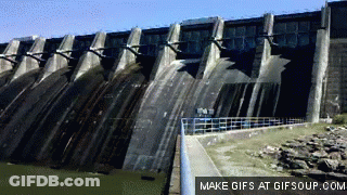 A Large Dam With The Words Make Gifs At Gifsoup.com Underneath It GIF