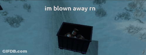A Large Explosion With The Words Im Blown Away Written Above It GIF