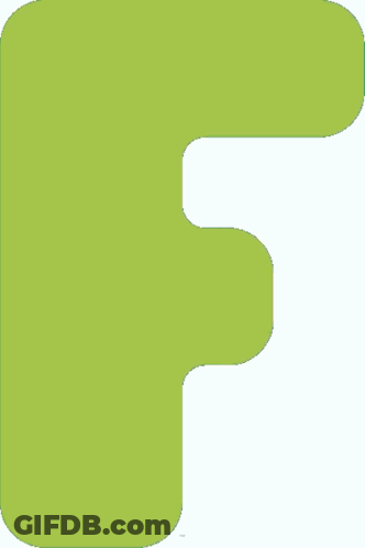 A Large Orange Letter F Is On A White Background GIF
