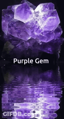 A Large Purple Crystal Is Reflected In The Water GIF