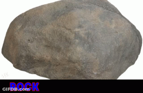 A Large Rock With The Word Rock Written On It GIF