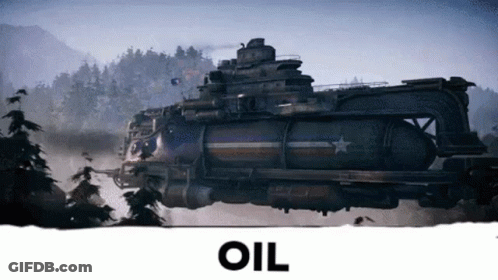 A Large Ship With The Word Oil Written On It GIF