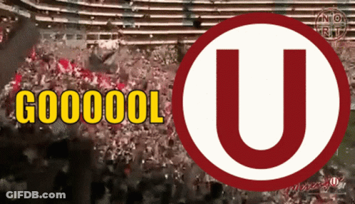A Large U In A Red Circle With The Words Goooool Written On It GIF