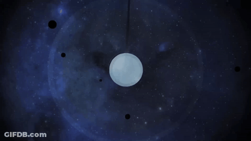A Large White Sphere Is Surrounded By Smaller Spheres GIF