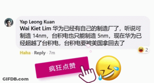 A Laughing Smiley Face Is Next To A Reply From Yap Leong Xuan GIF
