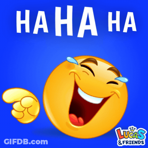 A Laughing Smiley Face With Tears Coming Out Of Its Eyes And Lucas & Friends Written Below It GIF