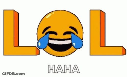 A Laughing Smiley Face With Tears Coming Out Of Its Eyes And The Word Lol Written Below It . GIF