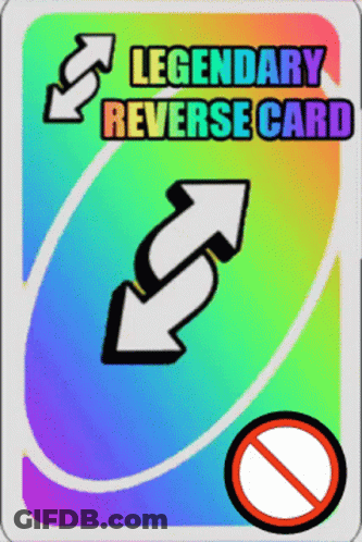A Legendary Reverse Card With Two Arrows On It GIF