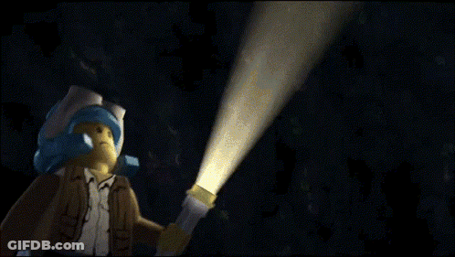 A Lego Character Stands In Front Of A Sign That Says Gem Alert GIF