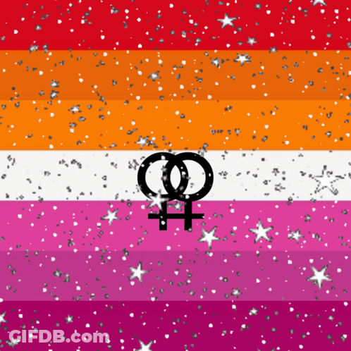 A Lesbian Flag With A Female Symbol In The Center GIF