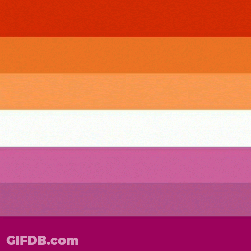 A Lesbian Flag With Orange , Purple , And White Stripes . GIF